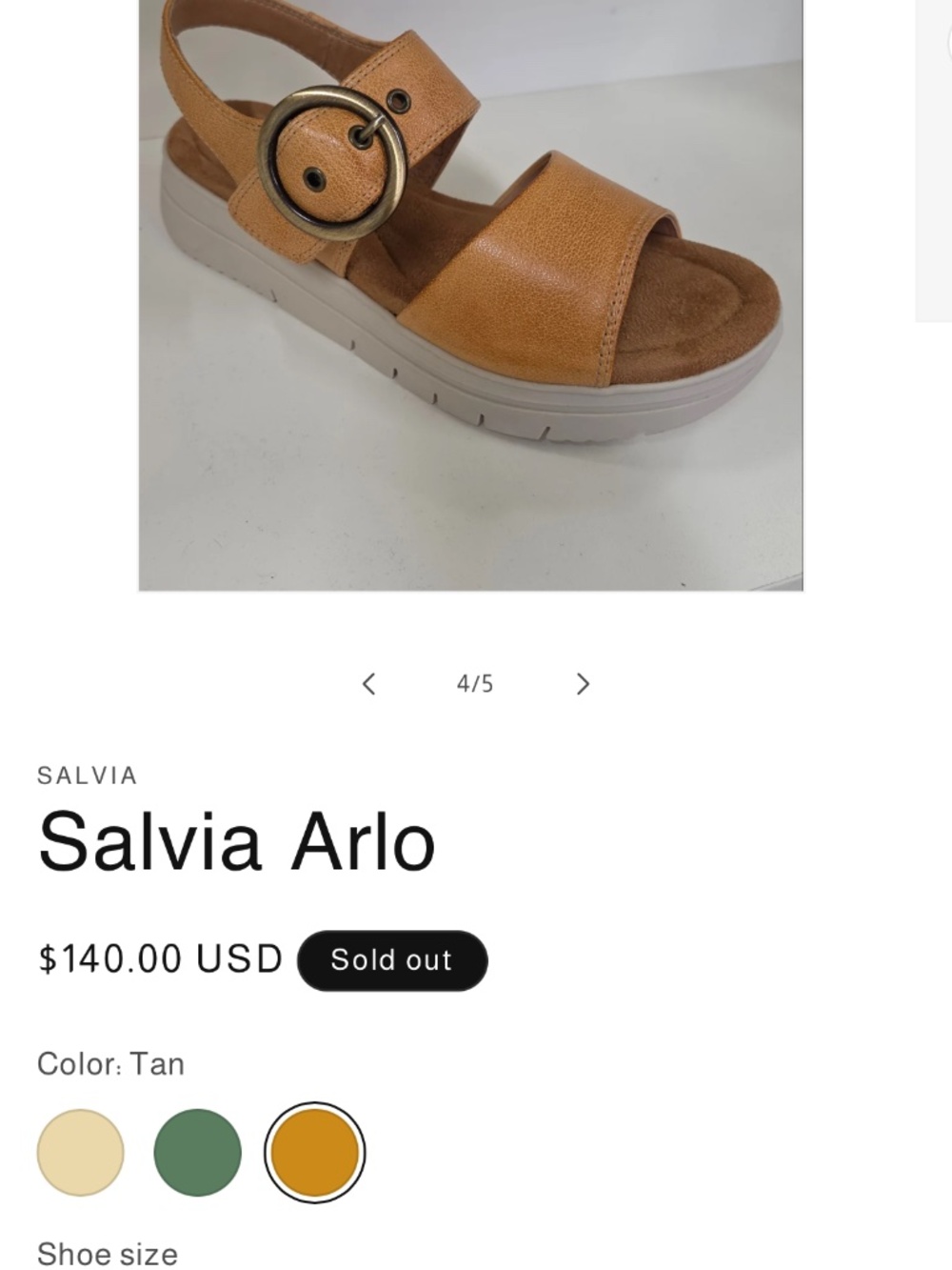 Salvia Arlo Tan Leather Sandals